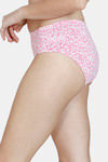 Zivame Mosaic Valley High Rise Full Coverage Hipster Panty - Pink Print — thumbnail 3
